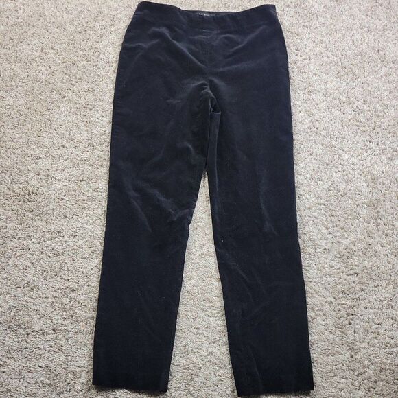 Talbots Pants Womens 4 Black Velvety Casual Classic Side Zip Slim - Picture 1 of 10